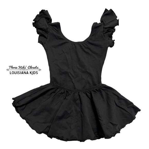 NEW The Leotard Boutique 6/7 Black Ruffle Leo & Dance Skirt